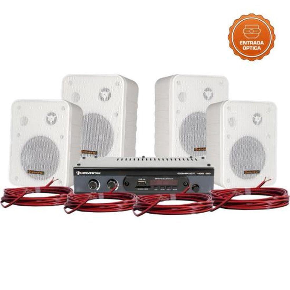 Kit Som Para Ambiente Hayonik Ambience 4000 Od V2 Branco - 1