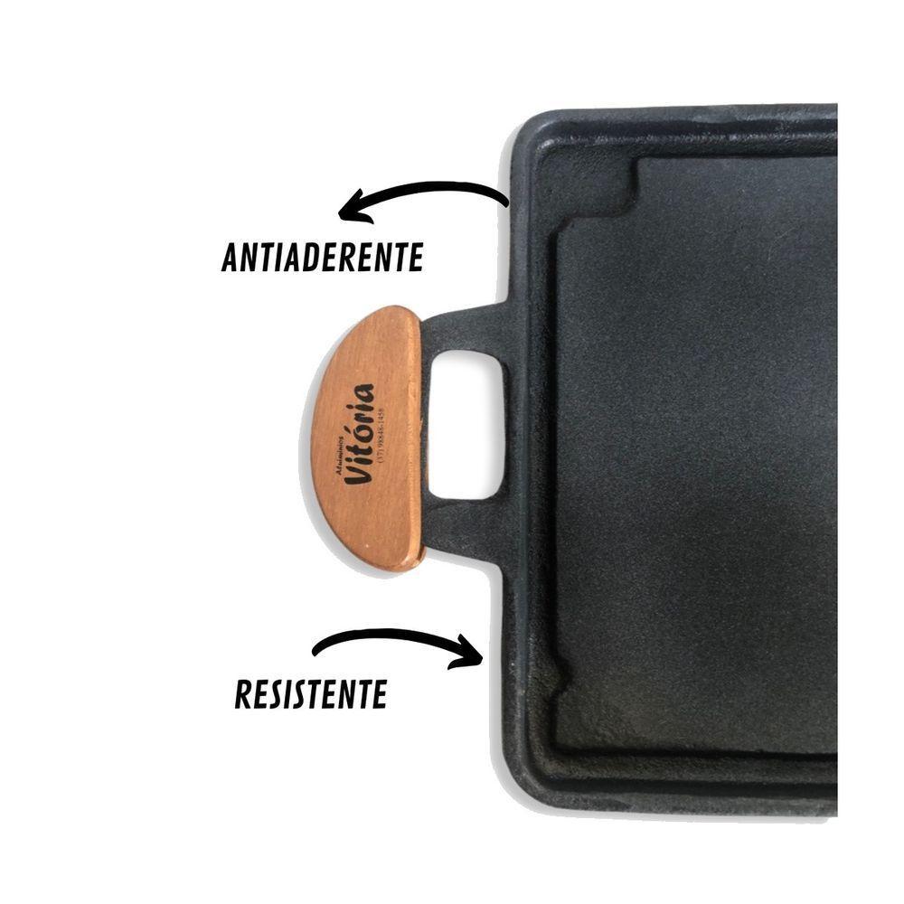 Chapa Bifeteira Antiaderente Fogão Churrasqueira Alumínio - 2