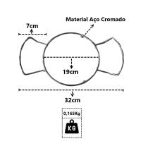 Suporte Apoio Em Aço Cromado Servir Mesa Chapa Petisco 20cm - 2