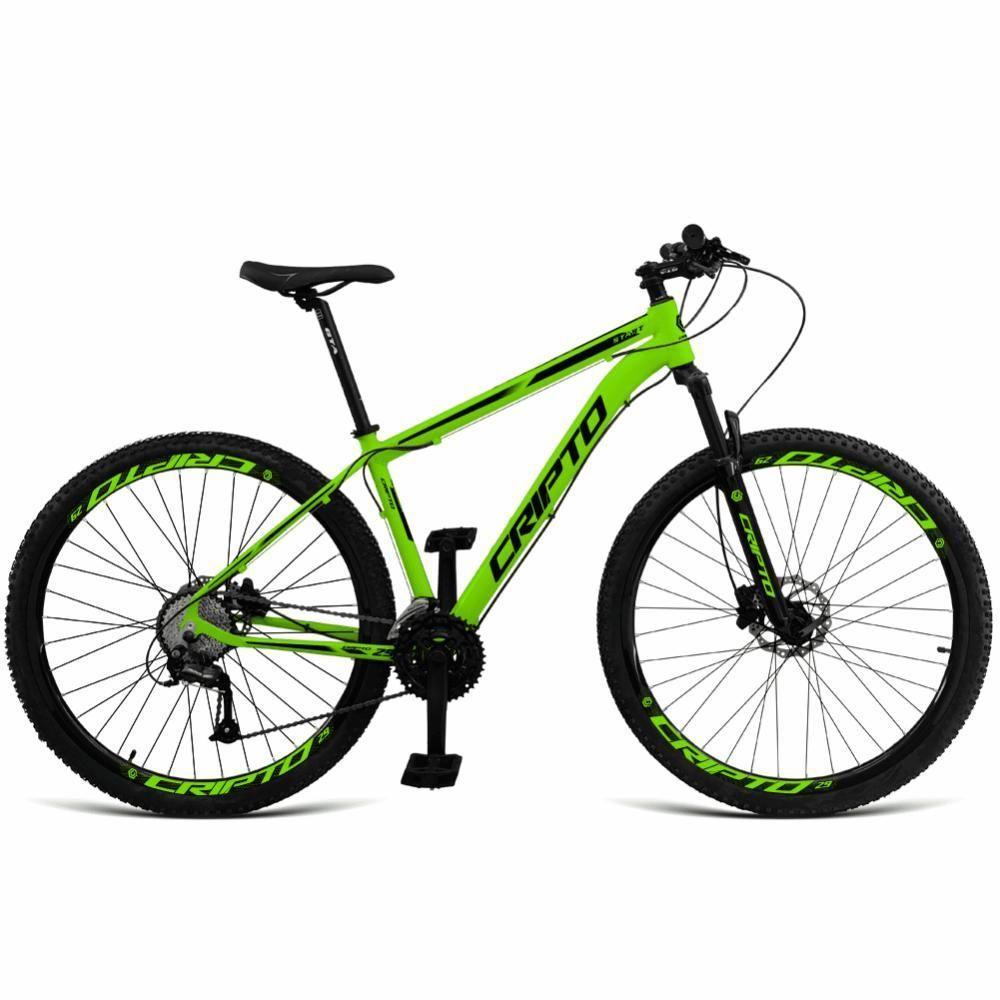 Bicicleta Aro 29 Cripto 24v Acera Freio Hidraulico Trava-k7 - Verde-preto - 15" Verde-preto - 1