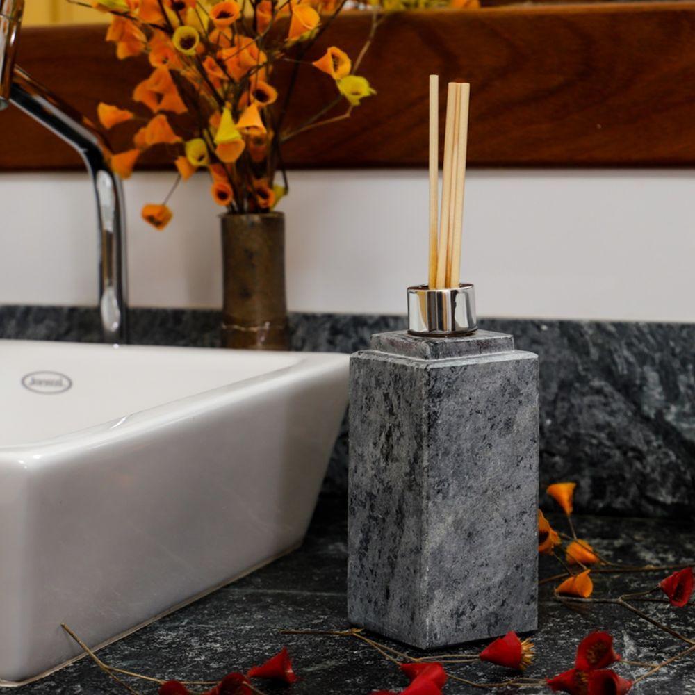 Difusor Vareta Essências Aromas Banheiro Ambiente Prata 7Cm - 2