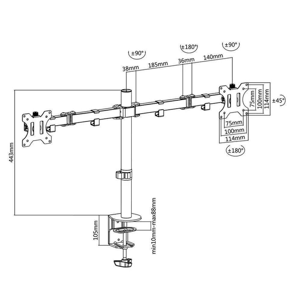 Suporte Articulado Para 2 Monitores 13 A 32 Px-08 Pix - 2