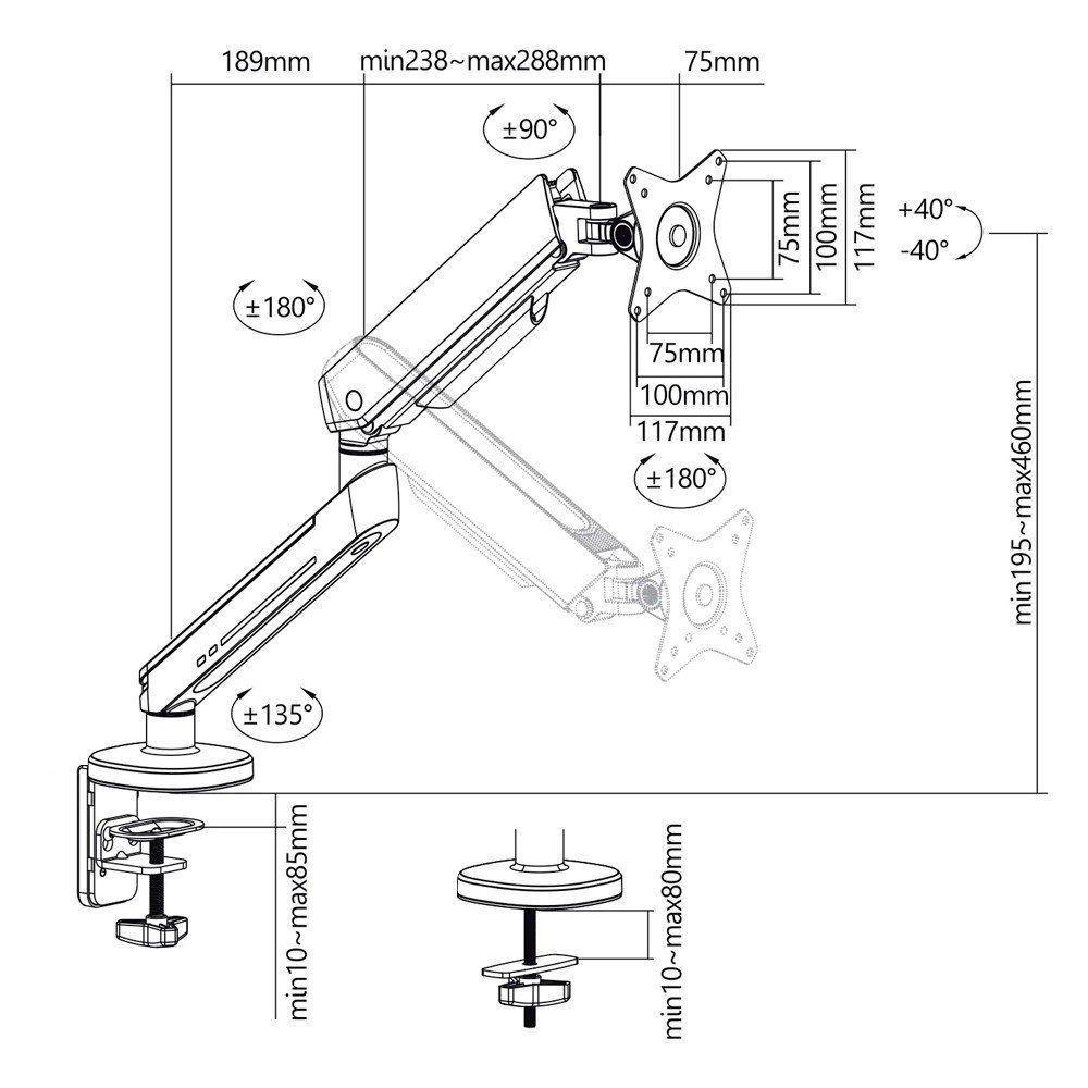 Suporte Monitor Branco Articulado 17 A 34 Cs90w Central Suportes - 7