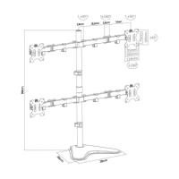 Suporte Articulado 4 Monitores Com Base V48n Central Suportes - 3