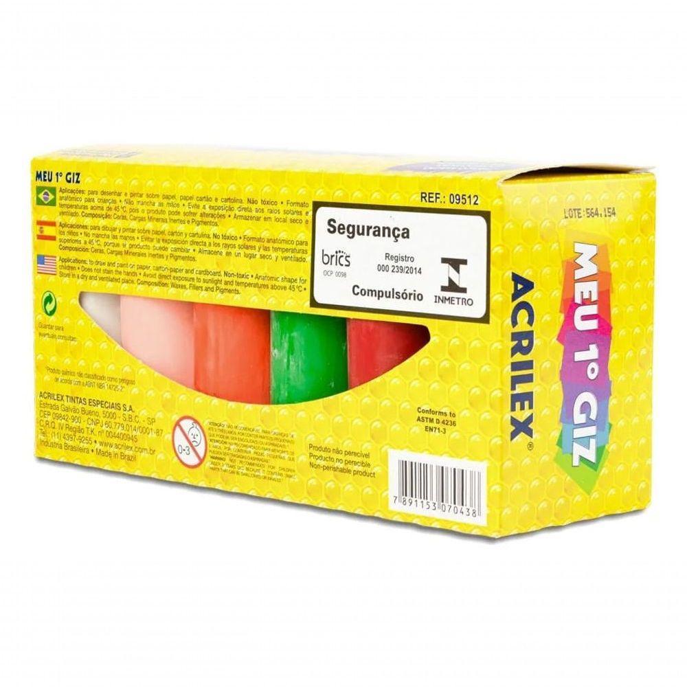 Meu Primeiro Giz De Cera - 12 Cores - Acrilex - - 2