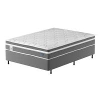 Cama Box Colchão Casal Molas Ensacadas Euro In Up 138x188x64cm Cinza / Branco Probel Cinza / Branco - 1