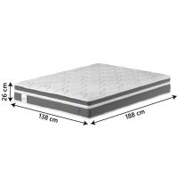 Cama Box Colchão Casal Molas Ensacadas Euro In Up 138x188x64cm Cinza / Branco Probel Cinza / Branco - 4