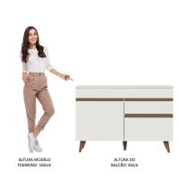 Balcão Gabinete De Pia Cozinha 2 Portas 1 Gaveta Branco Reims Madesa Branco - 7