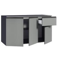 Balcão Gabinete De Pia Cozinha 3 Portas 1 Gaveta Suspenso Cinza Nice Madesa Cinza - 9