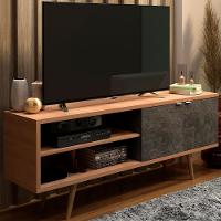 Rack Para Tv 55 Pol 160 Cm 2 Portas R1482 Amendoa Marmore Lunar Tecno Mobili Amendoa Marmore Lunar - 3