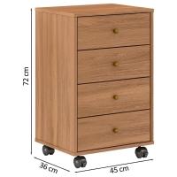 Mesa De Cabeceira 04 Gavetas Presence 9070 Amendola Touch Demobile Amendola Touch