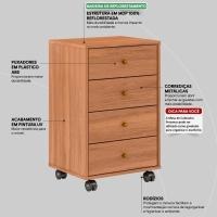 Mesa De Cabeceira 04 Gavetas Presence 9070 Amendola Touch Demobile Amendola Touch - 9