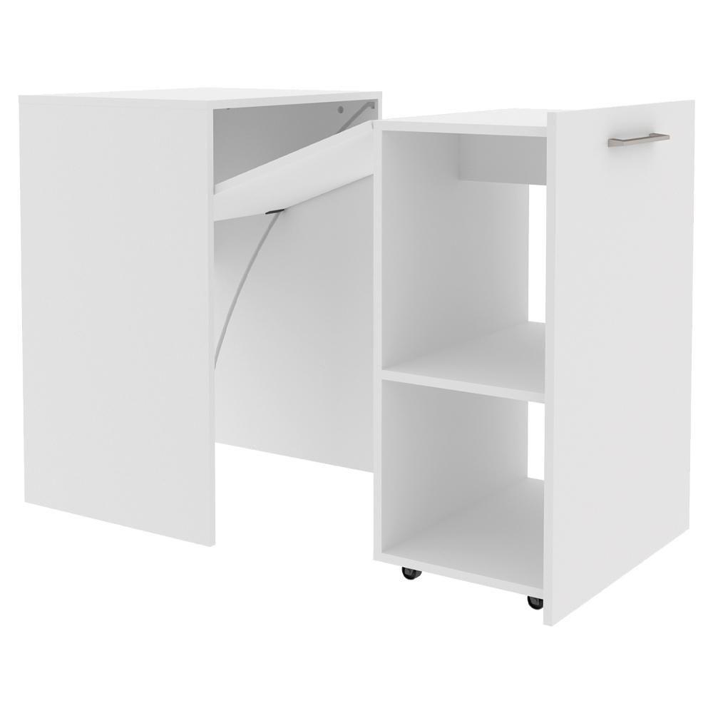 Escrivaninha Multiuso Retratil 2 Nicho Me4170 Branco Tecno Mobili Branco - 6