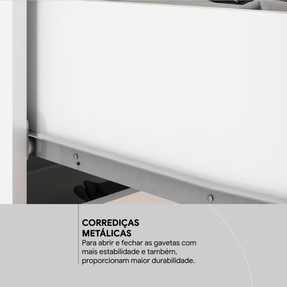 Comoda Sapateira 2 Portas 4 Gavetas 4270 Branco Demobile Branco - 2