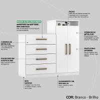 Comoda Sapateira 2 Portas 4 Gavetas 4270 Branco Demobile Branco