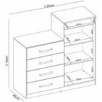 Comoda Sapateira 2 Portas 4 Gavetas 4270 Branco Demobile Branco - 5