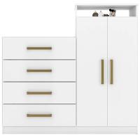 Comoda Sapateira 2 Portas 4 Gavetas 4270 Branco Demobile Branco - 8