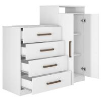 Comoda Sapateira 2 Portas 4 Gavetas 4270 Branco Demobile Branco - 10