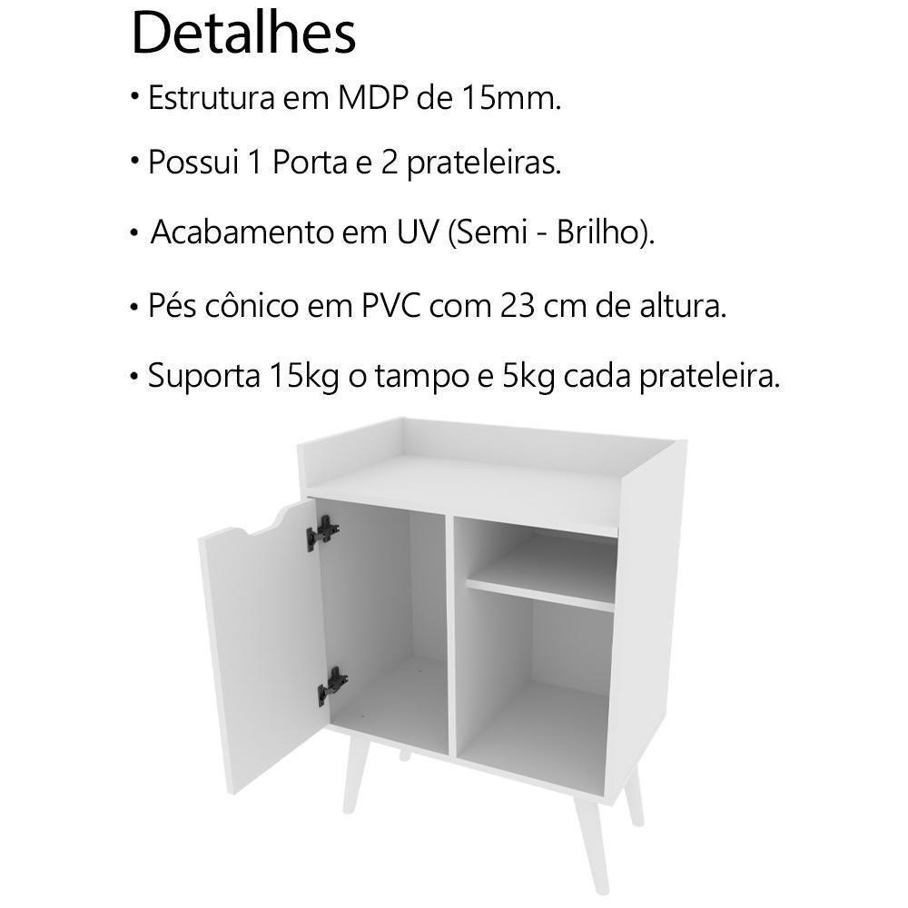 Aparador Balcao Bar Cantinho Do Cafe Multiuso Ap2310 Branco Tecno Mobili Branco - 7