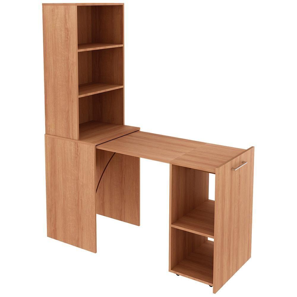 Armario Escrivaninha Multiuso Retratil 5 Nicho Me4171 Amendoa Tecno Mobili Amendoa - 1