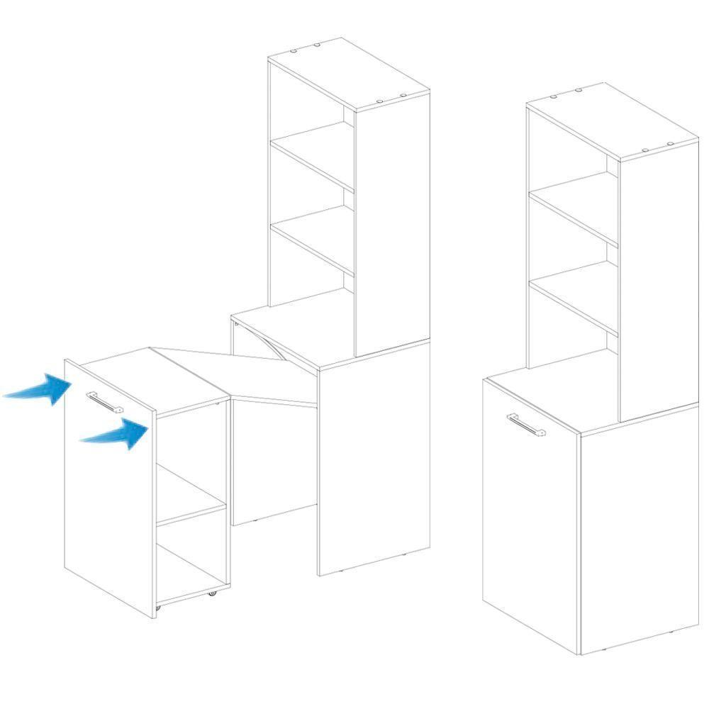 Armario Escrivaninha Multiuso Retratil 5 Nicho Me4171 Amendoa Tecno Mobili Amendoa - 10