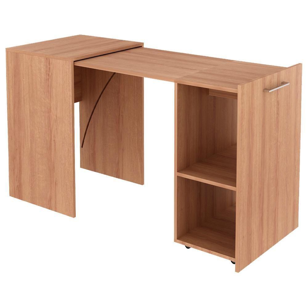 Escrivaninha Multiuso Retratil 2 Nicho Me4170 Amendoa Tecno Mobili Amendoa - 1