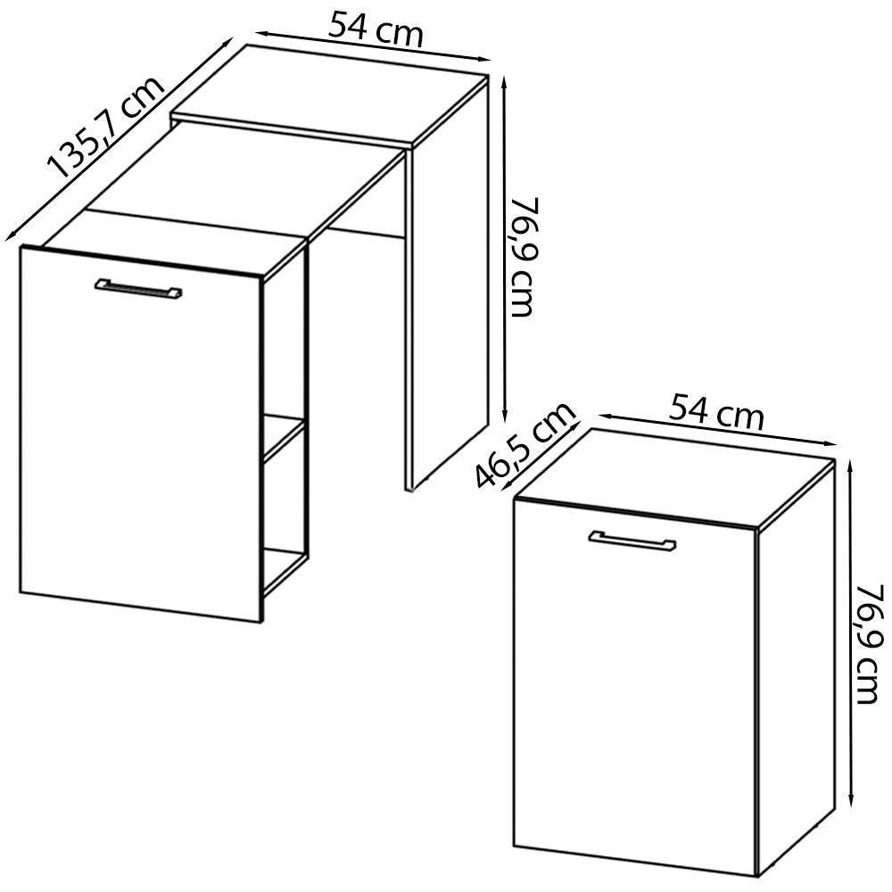 Escrivaninha Multiuso Retratil 2 Nicho Me4170 Amendoa Tecno Mobili Amendoa - 7