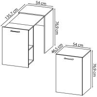 Escrivaninha Multiuso Retratil 2 Nicho Me4170 Amendoa Tecno Mobili Amendoa - 7