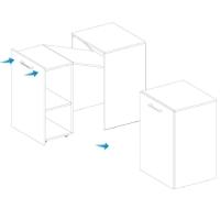 Escrivaninha Multiuso Retratil 2 Nicho Me4170 Amendoa Tecno Mobili Amendoa - 10