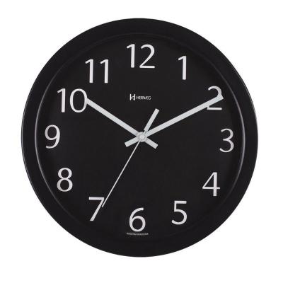 Relógio De Parede Alumínio 30cm Preto Herweg 6719 Preto