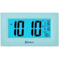 Relógio Despertador Digital Luz Noturna Preto Herweg 2972 Prata - 1