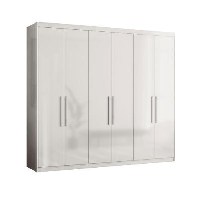 Guarda Roupa Casal Paris 6 Portas 4 Gavetas Branco MDF
