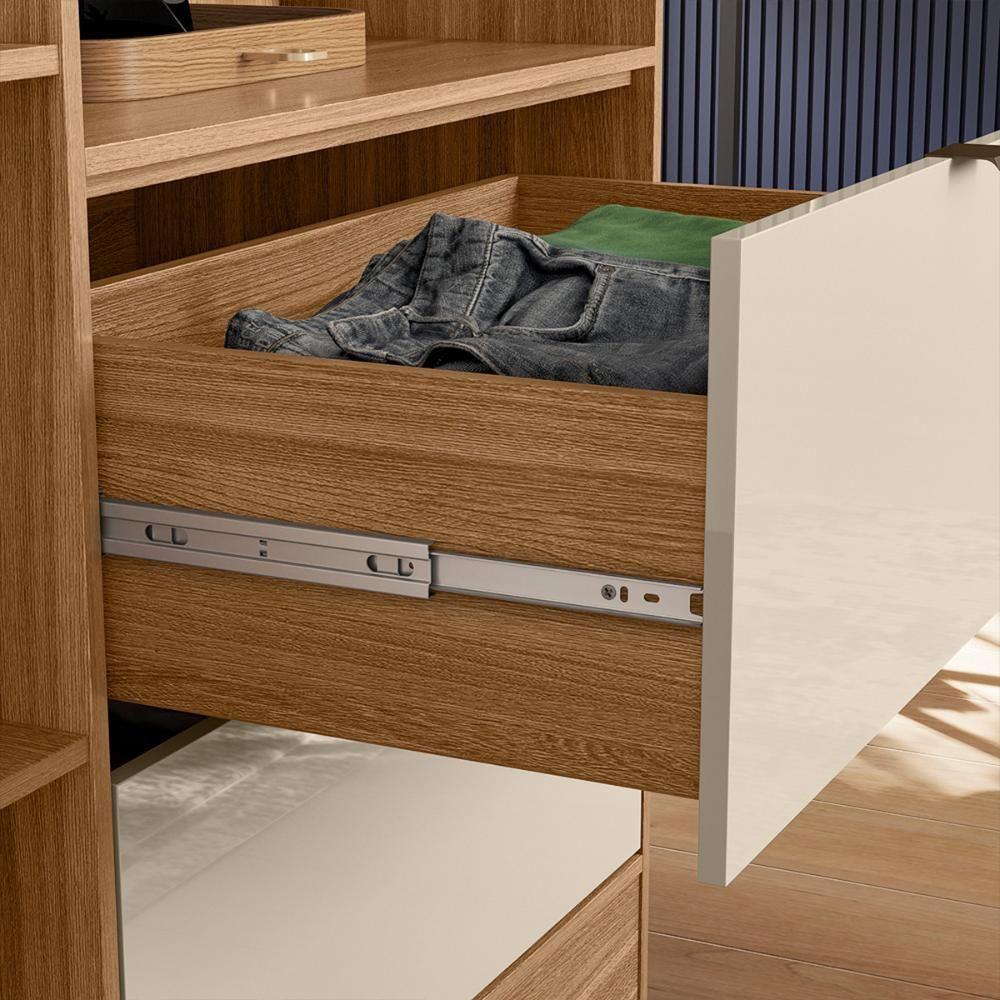 Armário Com Estante 2 Portas Cadiz Amêndola Off White - 3