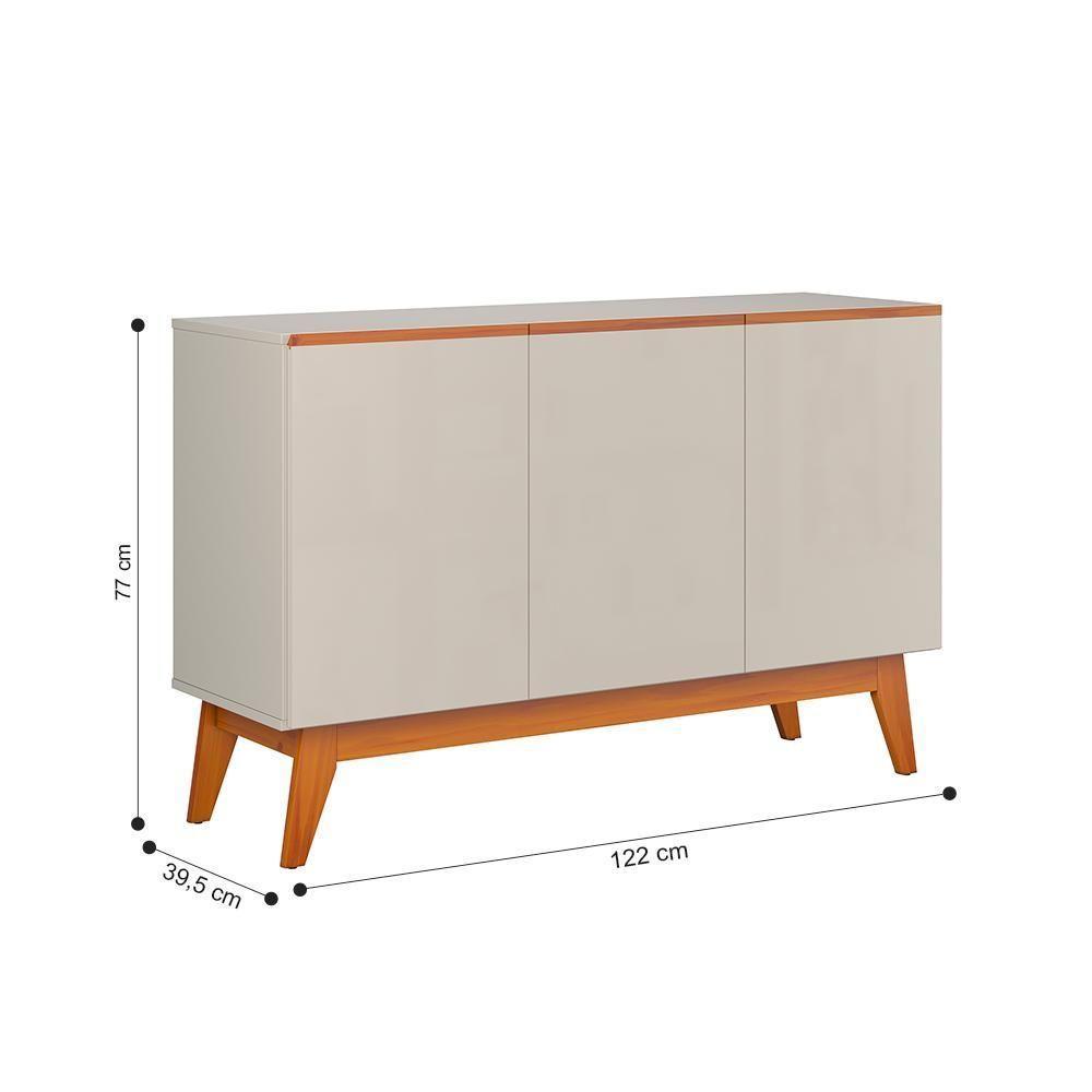 Buffet 3 Portas Para Sala De Jantar Porto Off White Nature - 5