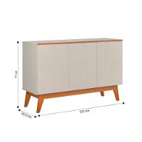 Buffet 3 Portas Para Sala De Jantar Porto Off White Nature - 5