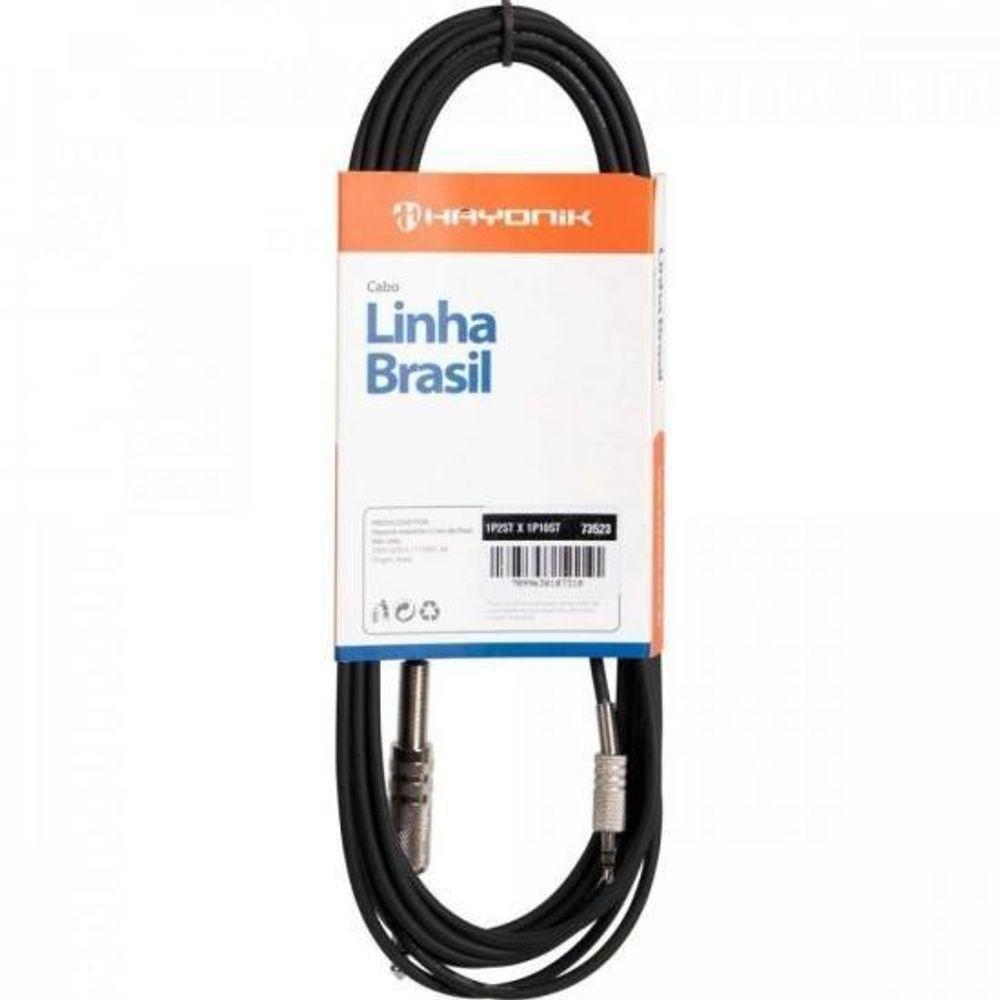 Cabo De áudio Hayonik Linha Brasil P2 Estéreo X P10 Estéreo 5m Preto [f003] - 2