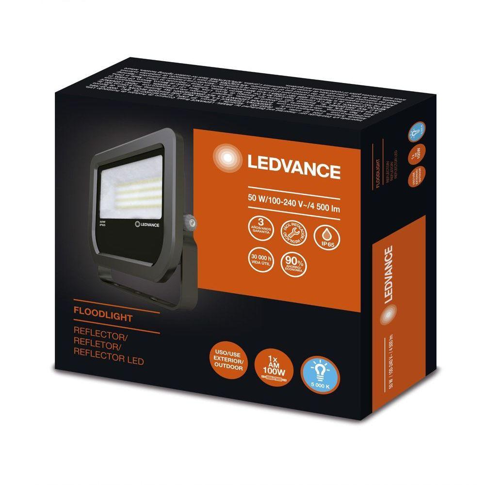 Refletor Led 50w Floodlight Leadvance Preto - 5000k - 1