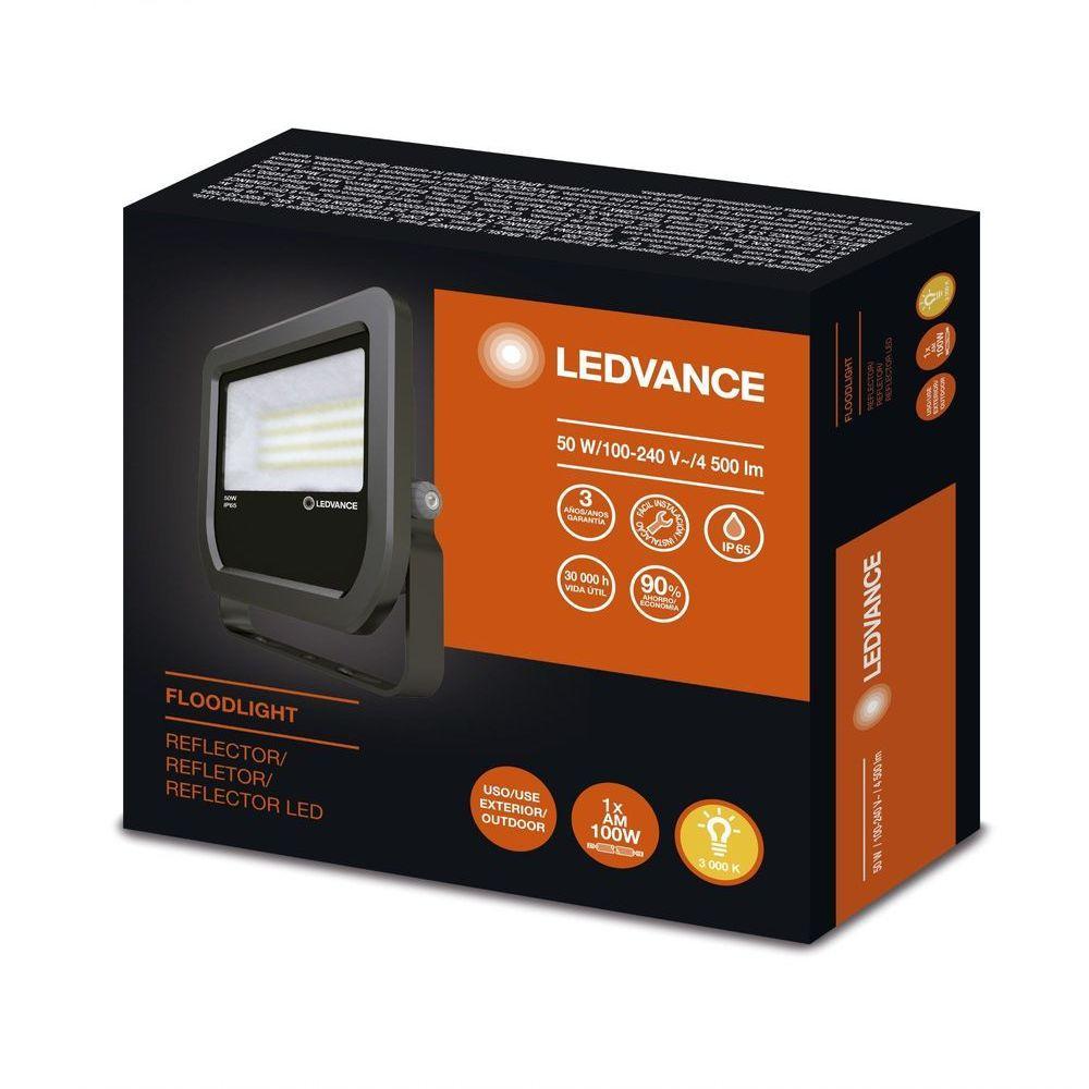 Refletor Led 50w Floodlight Leadvance Preto - 3000k - 1
