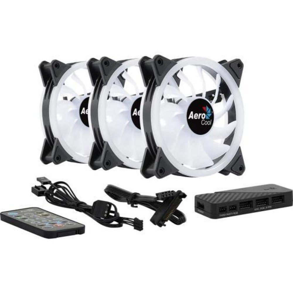 Kit Com 3 Coolers Aerocool Duo 12 Pro Argb + Hub + Controle [f002] - 5