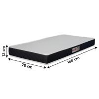 Colchão Solteiro Espuma D20 Malibu 78x188x12cm Preto / Branco Hellen Branco/preto - 2