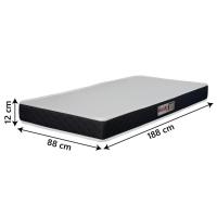 Colchão Solteiro Espuma D20 Malibu 88x188x12cm Preto / Branco Hellen Branco/preto - 3