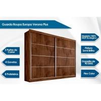 Guarda Roupa Casal 2 Portas de Correr e 4 Gavetas Verona Plus Branco - Europa - 3