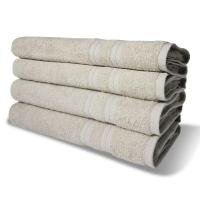 Kit Com 4 Toalhas De Banho 430g-m² Grande Grossa 80x150cm Itália Soft - Bege Bege - 1