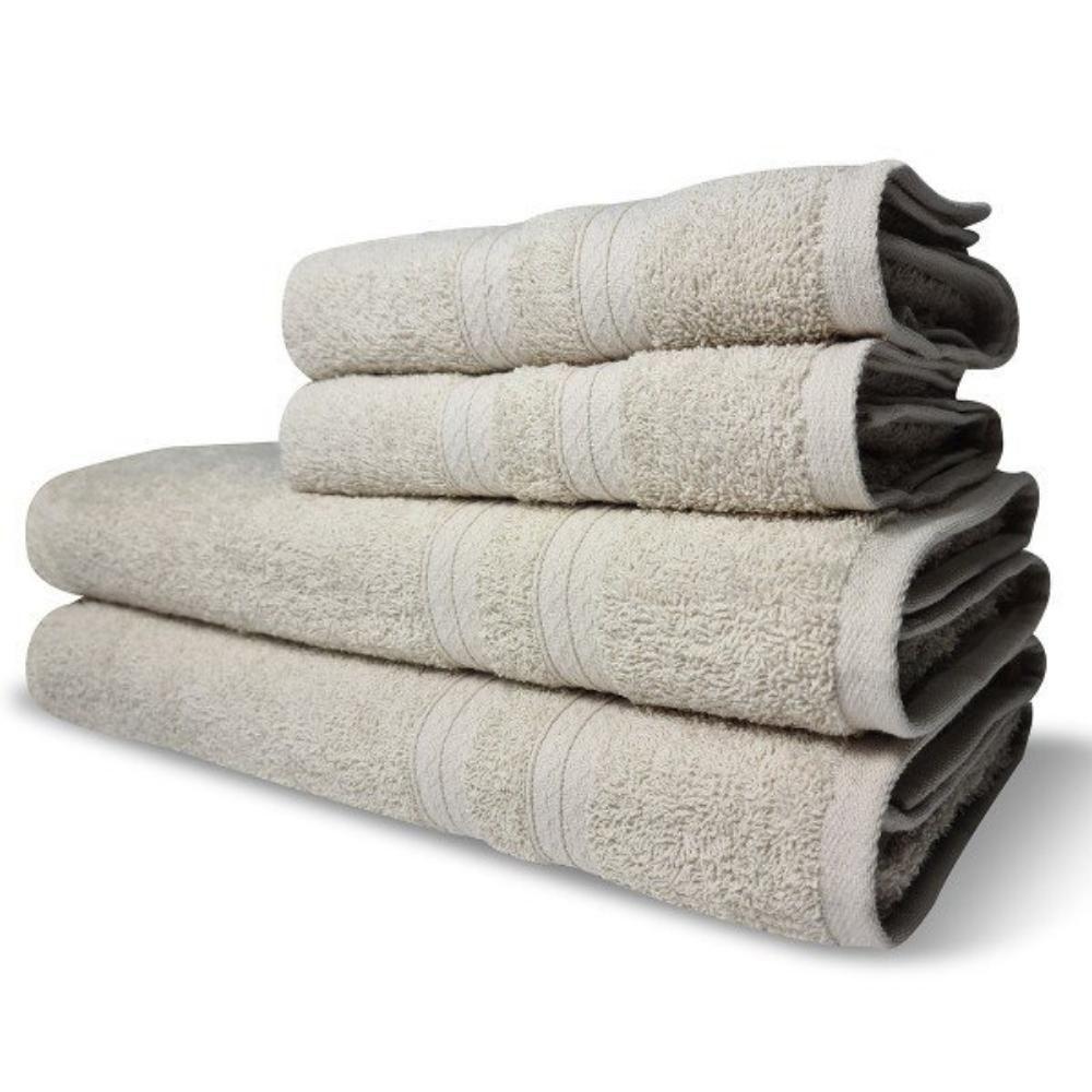 Jogo De Toalhas Itália Soft 4 Pçs - 2 Banho E 2 Rosto 430g-m² 100% Algodão - Bege Bege - 1