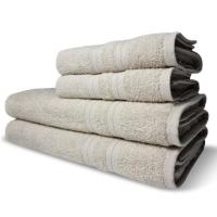 Jogo De Toalhas Itália Soft 4 Pçs - 2 Banho E 2 Rosto 430g-m² 100% Algodão - Bege Bege - 1