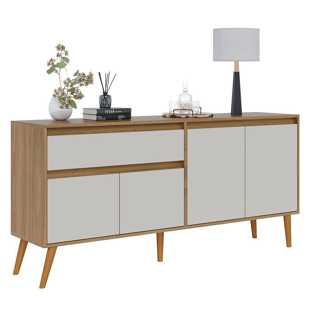 Buffet Aparador Ravi 4 Portas 1 Gaveta Nature Off White - Abmaza - 1