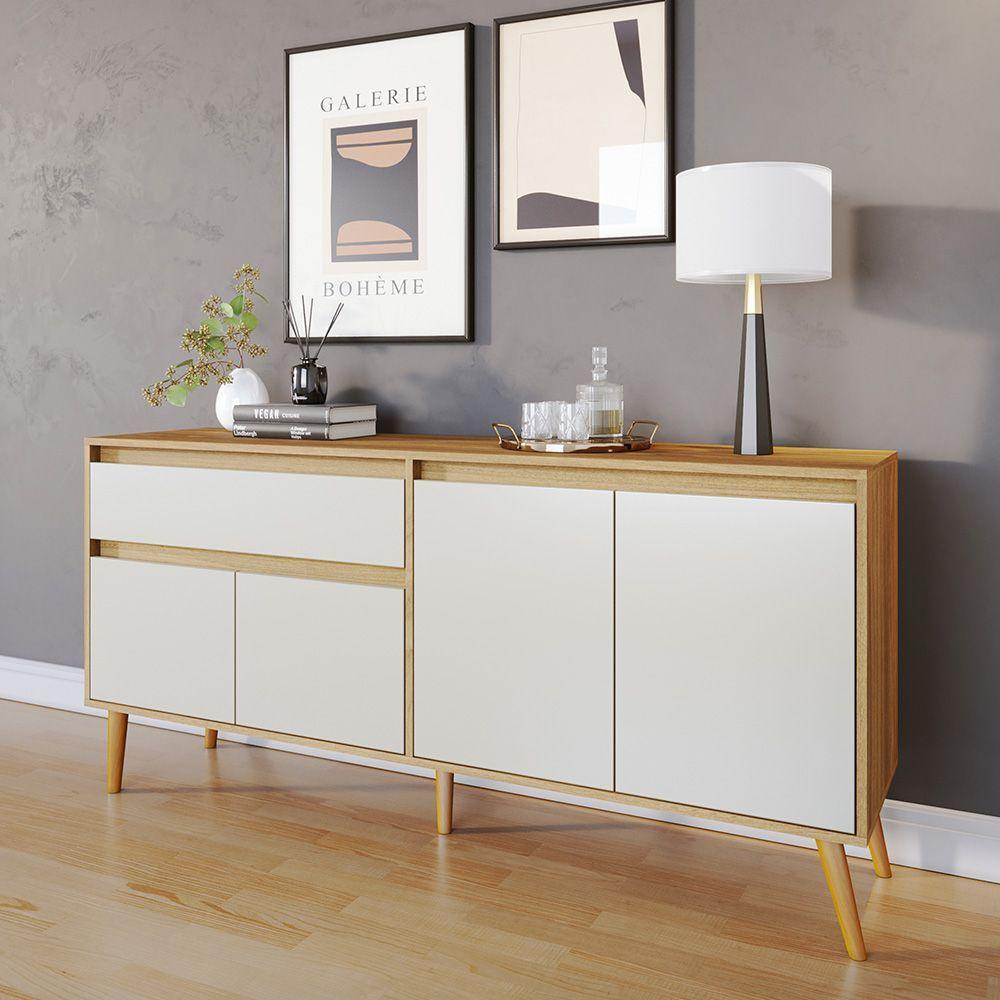 Buffet Aparador Ravi 4 Portas 1 Gaveta Nature Off White - Abmaza - 3