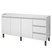 Balcão Gabinete Para Pia Karen 159cm Sem Tampo 3 Portas Branco - Abmaza - 1