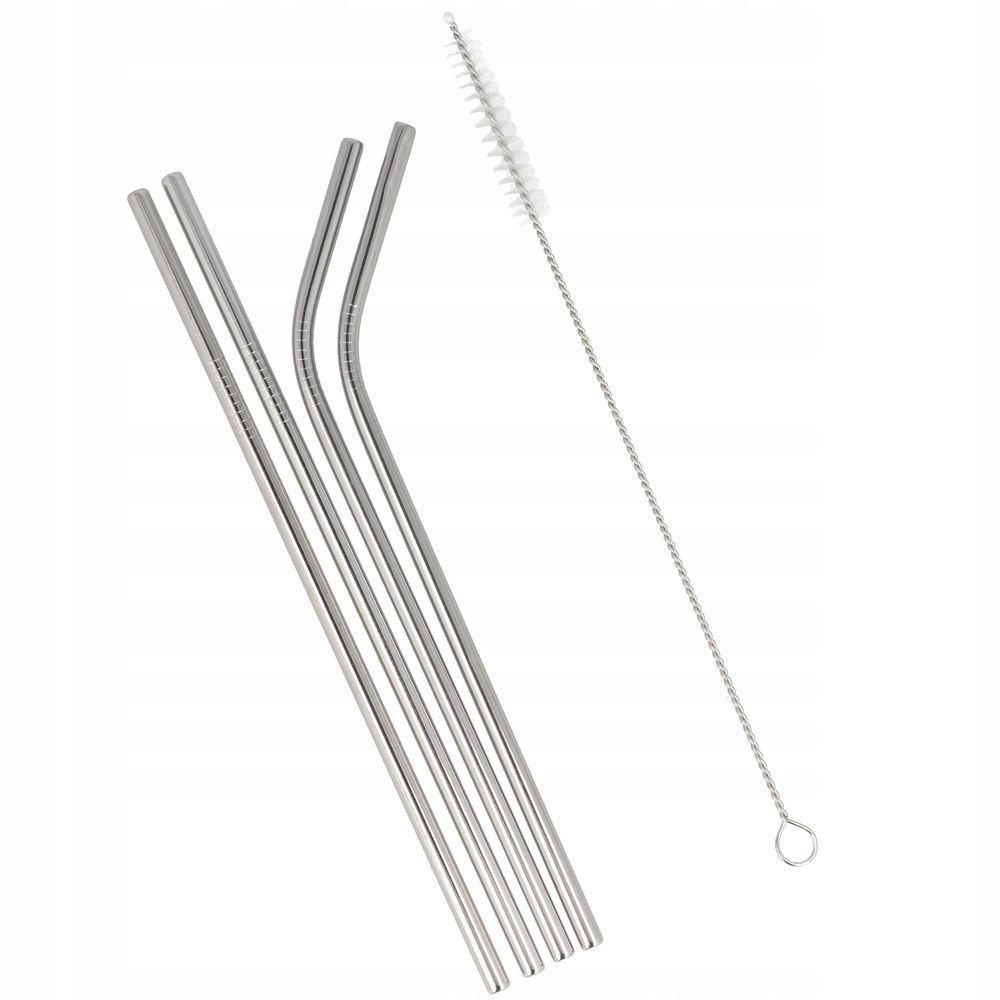 Kit 4 Canudos Reutilizáveis Em Aço Inox E Escova De Limpeza - 1