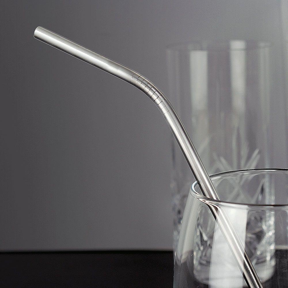 Kit 4 Canudos Reutilizáveis Em Aço Inox E Escova De Limpeza - 2